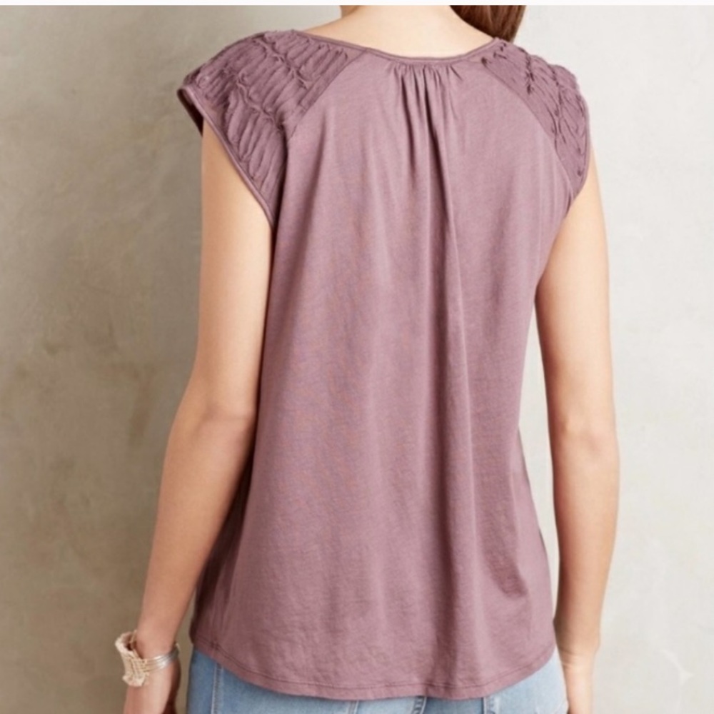 Anthropologie Meadow Rue Mauve Top. Cotton-Rayon Blend. - Picture 8 of 8